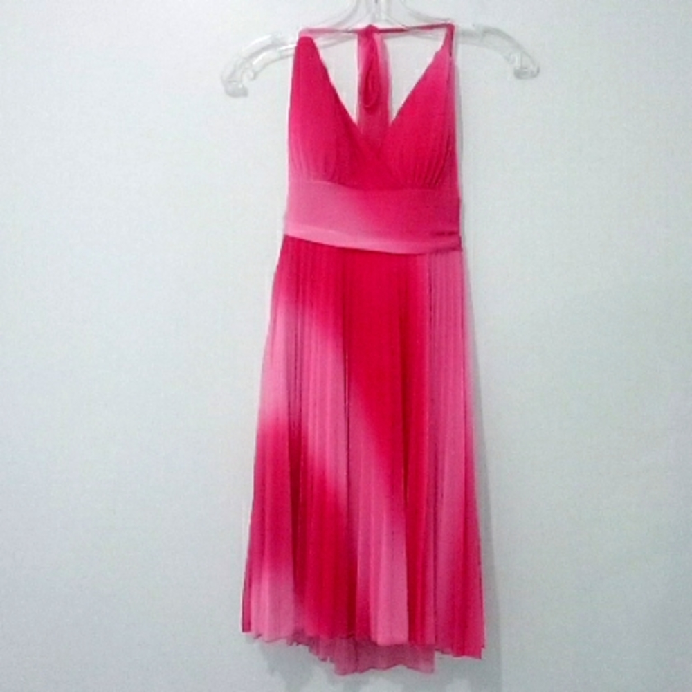 Ruby Rox pink pleated halter mini dress